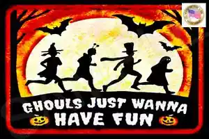 HALLOWEEN SCHILD GHULE WOLLEN SPASS HABEN! USA MADE METAL 8X12 HAUNTED HOUSE KOSTÜM - Bild 1 von 1