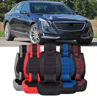 For Cadillac CT6 STS XT6 PU Leather Front&Rear Car Seat Covers 2/5-Seats Cushion - Imagem 1 de 4