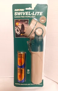 Vintage Flashlight Rayovac Swivel-Lite Hands-Free Work light +2D Batteries NOS - Picture 1 of 10
