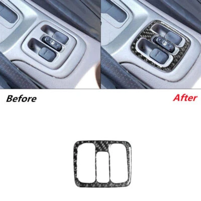 Cubierta de marco de control de ventana eléctrica de fibra de carbono para Toyota Celica 2001-2005 Foto 1 de 4