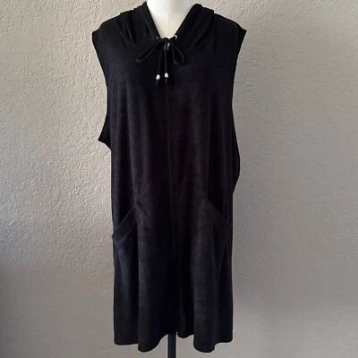 Chaleco con Capucha Catalina Mujer 2X Negro Ligero Tela Suave Bolsillos Elegante Foto 1 de 4