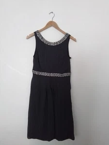 Monsoon beaded sleeveless dark grey dress 12, chiffon & lined - Picture 1 of 5
