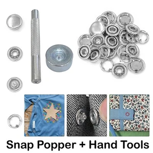 Prong Ring Press Studs Snap Popper Fasteners 9.5mm DIY Tool Kit For Baby Clothes - Picture 1 of 14