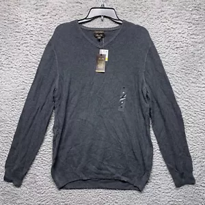 Suéter Tasso Elba Para Hombre M Gris Medio Supima Algodón Pullover Cuello en V - Imagen 1 de 6