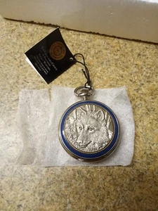 Franklin Mint Presents "The Timber Wolf Pocket Watch" Collectors Watch - Picture 1 of 11