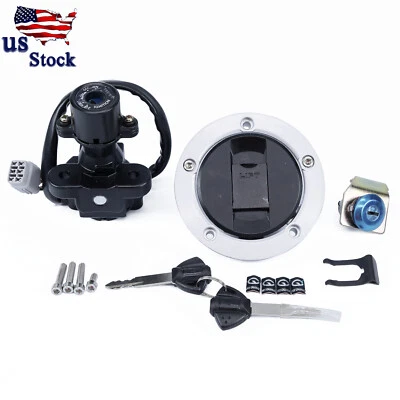 For Suzuki GSXR600 750 1000 2006-2018 Ignition Switch Seat Lock+Gas Cap Tank Key - Image 1 of 4