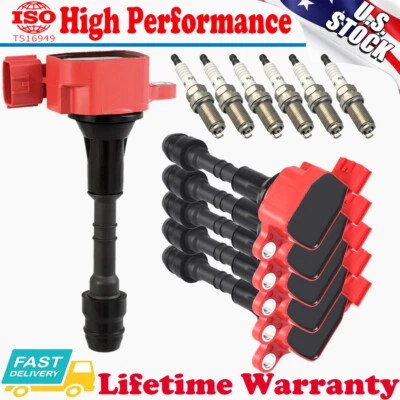 6 bobinas de encendido y bujías de iridio para 05-11 Nissan Frontier Pathfinder Xterra Foto 1 de 4