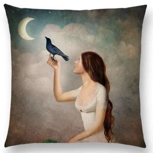 The Crow Maiden - Decorative Cushion Cover - 45cm X 45cm - Picture 1 of 1