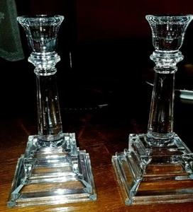 paar antike Kerzenständer aus Glas - Bild 1 von 1