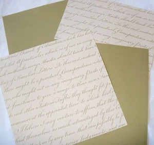 Lote #31 Anna Griffin 4 hojas 12""x 12"" papel cursivo de diseñador verde salvia - Imagen 1 de 3