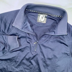 FootJoy Azul Marino Cuarto Cremallera Pullover Rendimiento Chaqueta de Golf Para Hombre L - Imagen 1 de 9