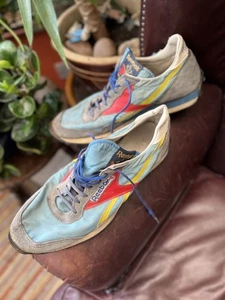Ballerine Reebok Aztec Racing Vintage 1982 Uomo Taglia 8 Blu Rosso Giallo Da Collezione - Foto 1 di 11
