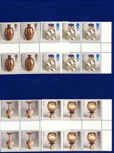 1987 SG1371-1374 18-34p Studio Pottery Set (4) Gutter Blocks (6) MNH lcge - Picture 1 of 2