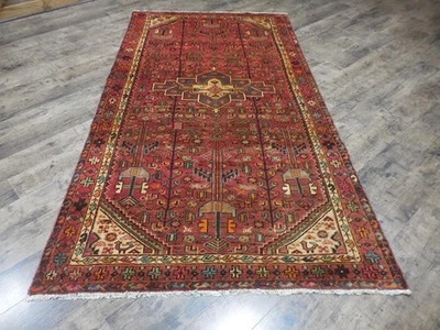 Geometric Turkish Vintage Rug,Turkish HandMade Anatolian VillageRug 4.8x9 Ft - Image 1 of 4
