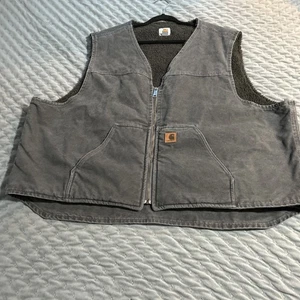 Carhartt Weste Herren 4XL schwarz V26 BLK Sherpa gefüttert Work Workwear Duck Canvas - Bild 1 von 7