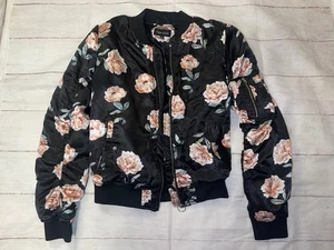 Womens Large Floral Bomber Jacket - Picture 1 of 2