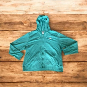 Nike Women’s Full Zip Turquoise Long Sleeve Workout Sweatshirt Hoodie Size XXL - Picture 1 of 7