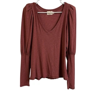 Anthropologie Nation LTD Emilia Rusted Rose V-Ausschnitt Drama Puffärmel Top Größe M - Bild 1 von 12