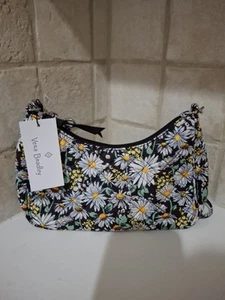 Vera Bradley Frannie Mini Crescent Crossbody Bag Daisies White Floral Purse NWT - Picture 1 of 5