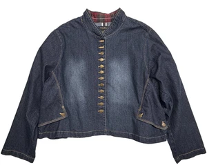 Chaqueta vaquera Ashley Stewart Bolaro para mujer talla 24 azul marino oscuro denim talla grande - Imagen 1 de 9