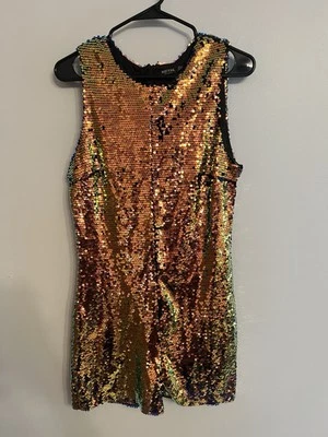 Mini Mameluco Nasty Gal Premium Dorado Rosa Azul Lentejuelas Sin Mangas EE. UU. TALLA 8 Foto 1 de 4