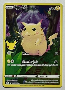 Pikachu 005/025 (LP) Full Art Sword & Shield: Celebrations 25th Anniversary 2021 - Picture 1 of 8