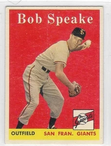 1958 Topps #437 BOB SPEAKE San Francisco Giants (Excellent) **free shipping** - Picture 1 of 2