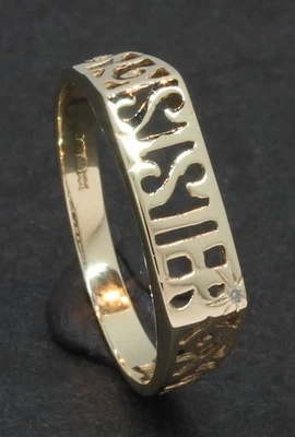 Conjunto de anillo de diamantes de oro amarillo de 9 quilates talla N 1/2 (80,25,868) Foto 1 de 4