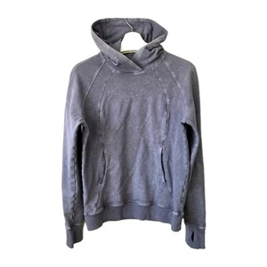 Felpa con cappuccio Lululemon Scuba pullover taglia 4 lavata viola fori per pollice - Foto 1 di 9