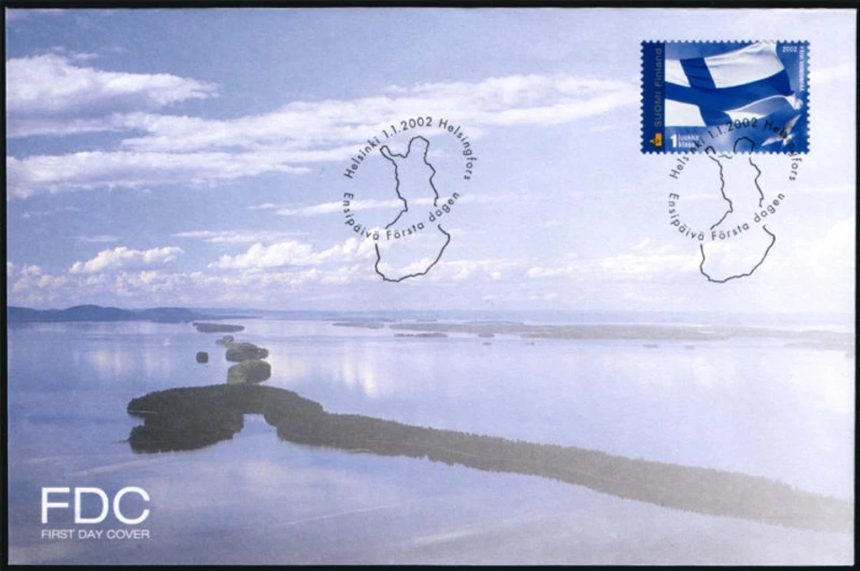 Finland FDC 2002 Finnish Flag, Lake View, Mint - Image 1 of 1