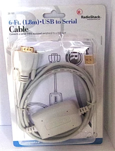 Radio Shack #26-183 Gold Plated USB to Serial DB-9 Connector 6 Ft Cable NEW - Photo 1/1