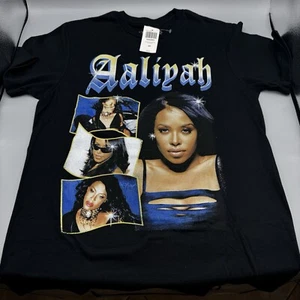 Aaliyah Glitter T-Shirt Black SMALL New - Picture 1 of 5