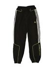 ADIDAS Boys Graphic Tracksuit Trousers Joggers 13-14 Years Black AE02