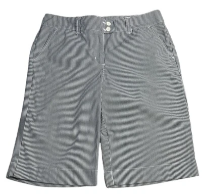 Tommy Hilfiger Mujer Pantalones Cortos Talla 10 Bermudas Elastizadas 12" Entrepierna Negro Blanco Rayas Foto 1 de 4