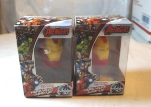 MARVEL AVENGERS HERO HEAD JUMP UP  FIGURE: IRON MAN: NEW IN PKG : Lot of 2 - Picture 1 of 10