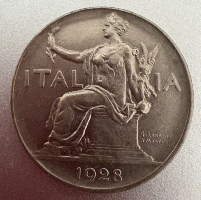 1928 REPUBLIC OF ITALIA 1 LIRE IT IS IN A CASE - Image 1 of 4