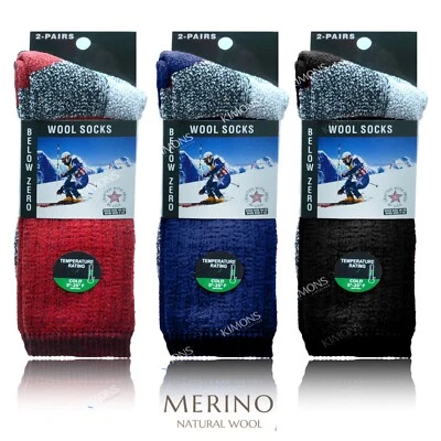 6 pairs Mens Merino Wool Socks Insulated Cold Weather Winter Thermal Socks 10-15 - Image 1 of 4