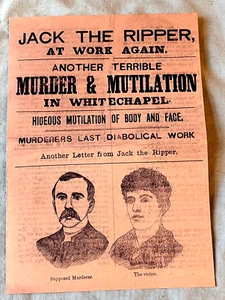 JACK THE RIPPER Zeitungsbroschüre Antik Krimi Foto Fit Bild Zeichnung Schockierend - Bild 1 von 4