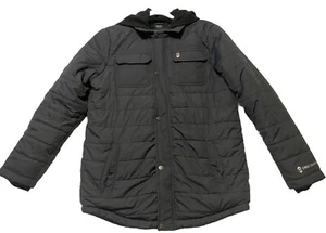 Free Country Jacket LARGE Boys 14/16 NAVY BLUE Puffer Zip Flannel Lined Hoodie - Picture 1 of 12