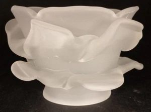 New Short Satin Crystal Glass Rose Petal Fixture Lamp Shade 2 1/4" Fitter #FS546 - Picture 1 of 3