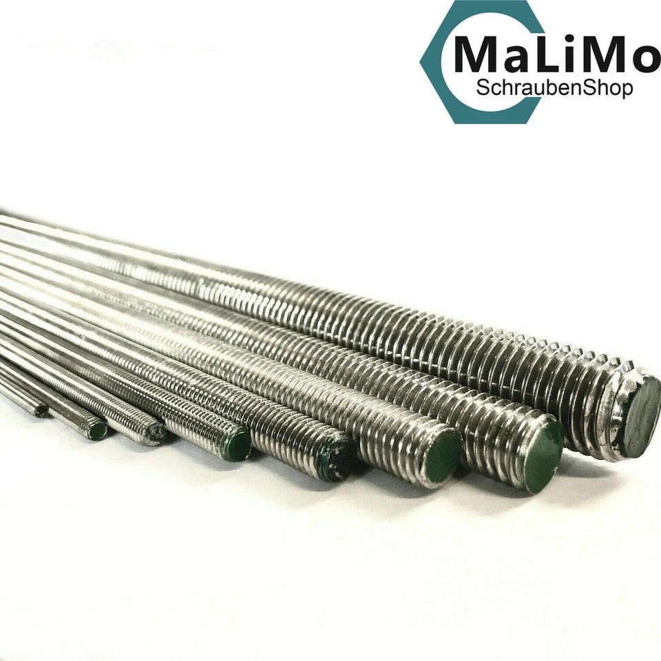 RIPOX Gewindestangen DIN 975 976 Edelstahl VA V2A A2 rostfrei Gewindestab 1 m Meter