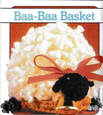Sheep Basket - 3" high - Rug yarn - Crochet Pattern ONLY - Image 1 of 2