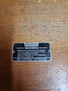 Vintage Mackness Loaders Warning Plate Plaque Northampton - Foto 1 di 3