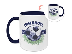 Tasse mit Name Fußball Fan Tasse für Jungen Geschenk personalisiert Wunschname - Bild 1 von 7