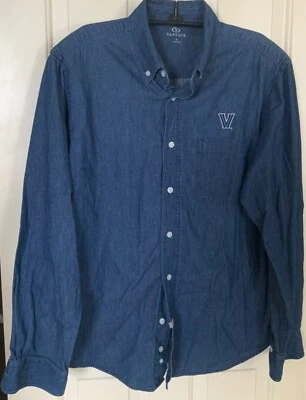 Camisa de mezclilla de manga larga con botones Vantage VILLANOVA WILDCATS para hombre talla M algodón Foto 1 de 4