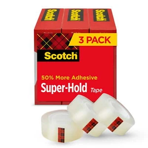Scotch Super Hold Tape, Clear, 3/4 in x 800 in per Roll, 3 Rolls - Picture 1 of 9