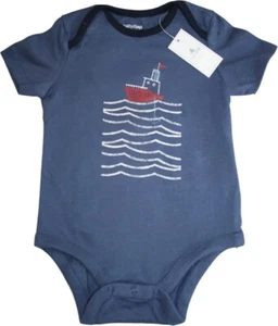 Body Baby Gap NEU blau Bootmotiv Gr. 74 / 6-12 Monate - Bild 1 von 2
