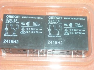 2 PCS OMRON G2R-14-DC24 POWER/SIGNAL RELAY, SPDT G2R-14-24VDC ROHS - Picture 1 of 1