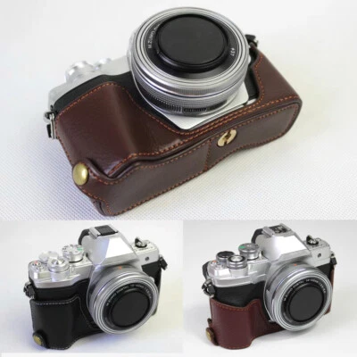 Genuine Real Leather Protect Half Case Grip For Olympus E-M10 Mark III Camera - Image 1 of 4