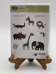 Stampin Up Zoo Babies Set of Stamps - Animals Giraffe Rhino - Picture 1 of 2